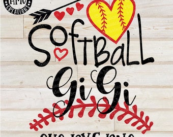 Softball GiGi Design: Grandparent SVG DXF PNG (Digital Download)