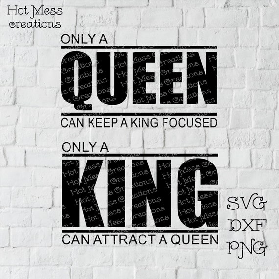 Download Free Only A Queen Only A King Svg Dxf Png Queen King Valentine Etsy SVG Cut Files