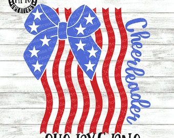 American Flag Cheerleader SVG: 4th of July Design (Digital Download)