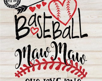 Baseball SVG DXF PNG - Baseball MawMaw design - Digital Download File