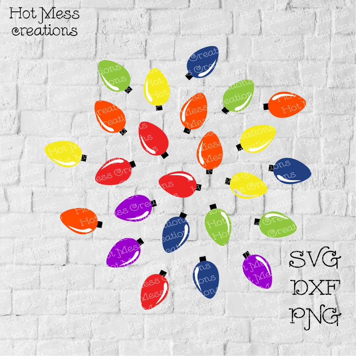 Christmas Light Bulbs SVG Christmas SVG Digital Download | Etsy