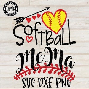 Softball SVG DXF PNG - Softball MeMa Design - Digital Download File