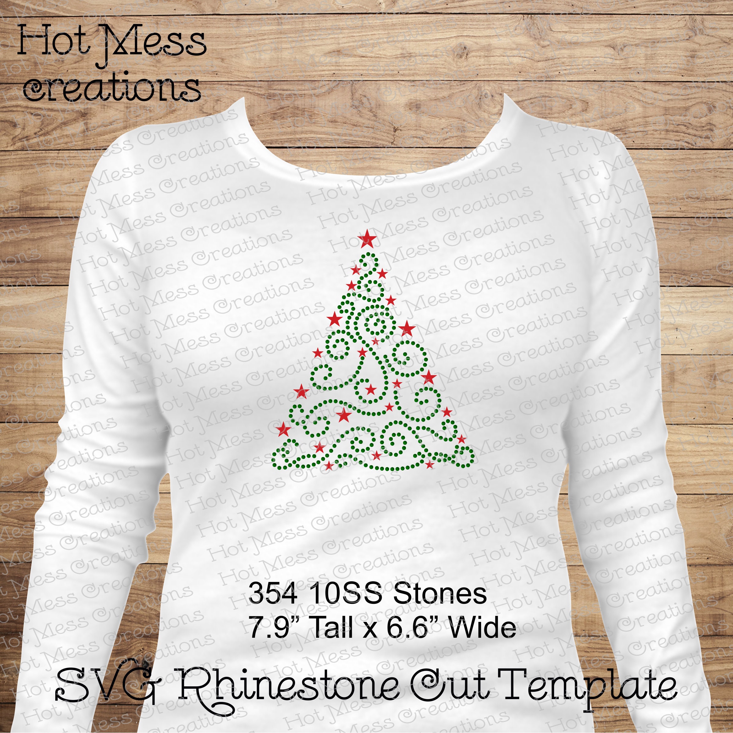 Christmas Tree Rhinestone Template Digital Download | Etsy