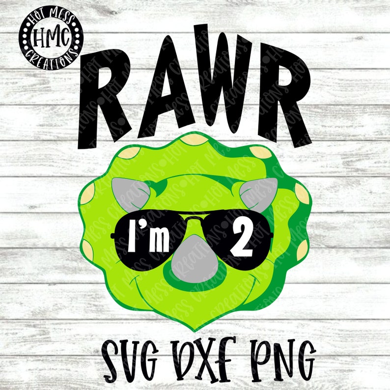 Download Boys Birthday SVG DXF RAWR I'm 2 Boys Birthday Design | Etsy