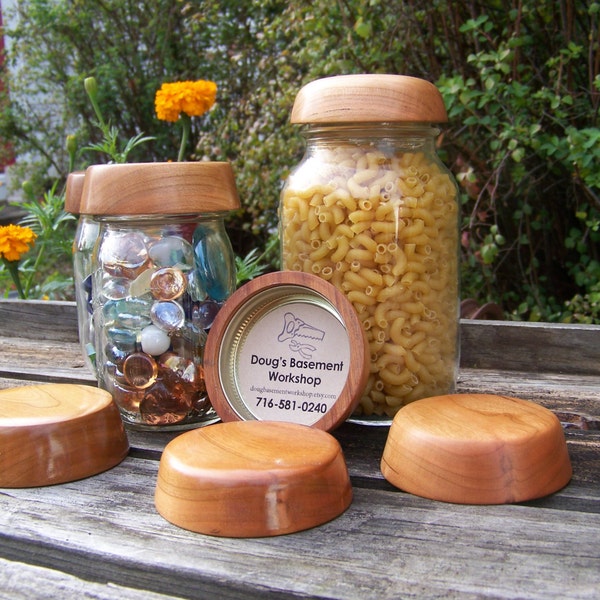 Wood Mason Jar Lids Etsy