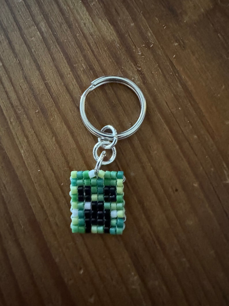 Creeper Keychain Minecraft Handmade Nerdy Gifts Pixel Pixelated