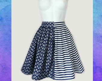 Striped Anchor Pinup Skirt