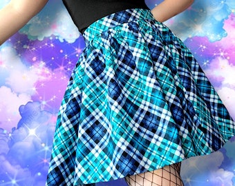 Blue Plaid Skirt