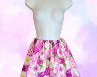 Pink and purple floral skirt