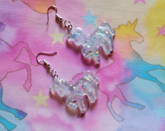 Blue Unicorn Earrings