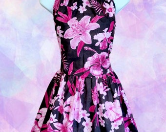 Pink Floral Haltertop Dress