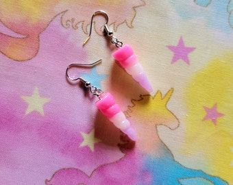 Pink and Purple Unicorn Horn Earrings