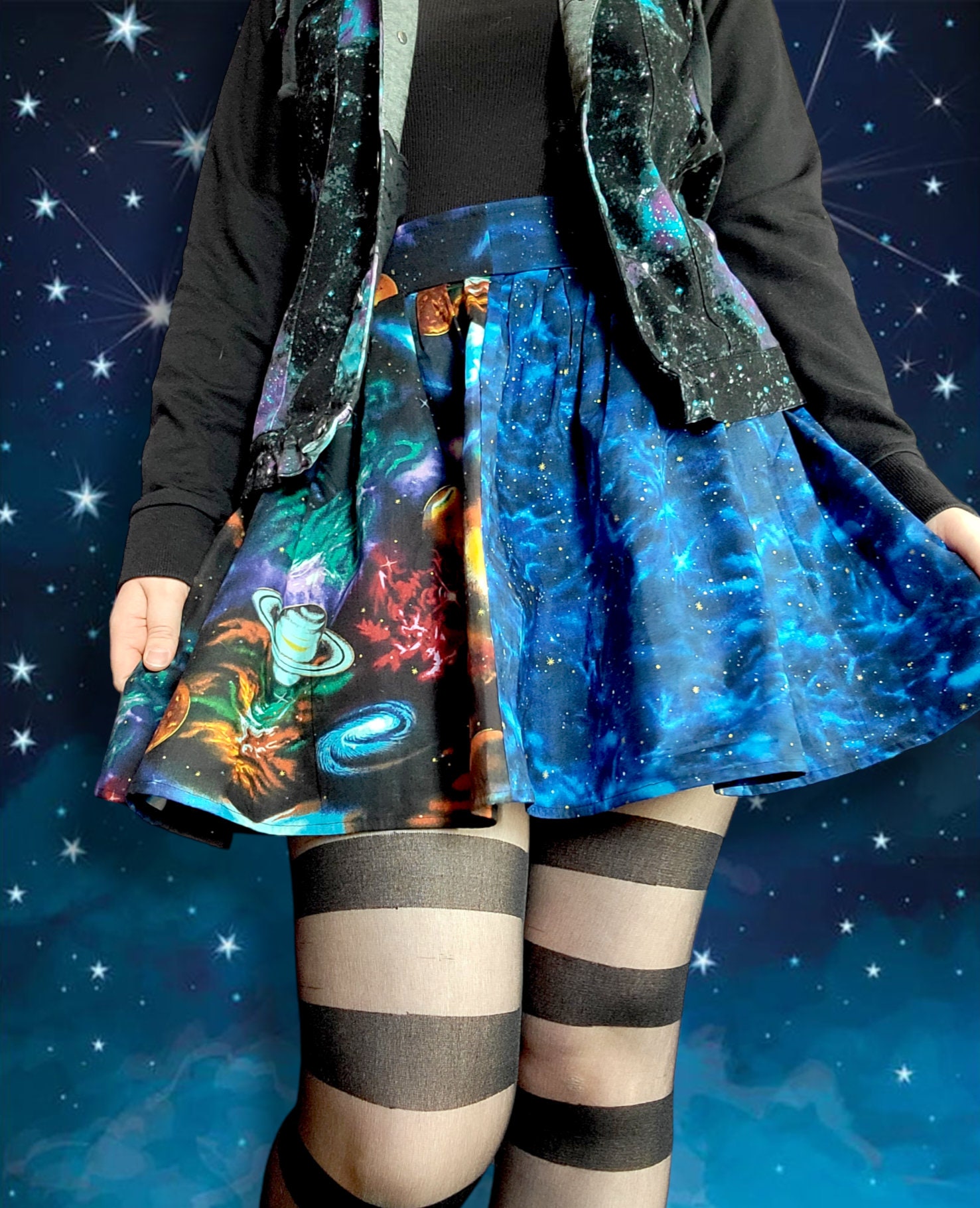 Chiffon top galaxy skirt