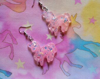 Pink Unicorn Earrings