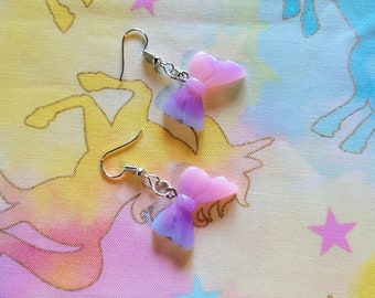 Multicolored Ribbon Bow Earrings