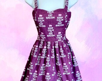 Keep calm and eat bacon dress