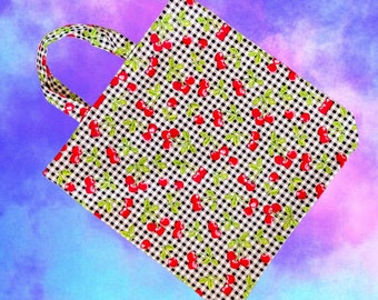Gingham Cherry tote bag