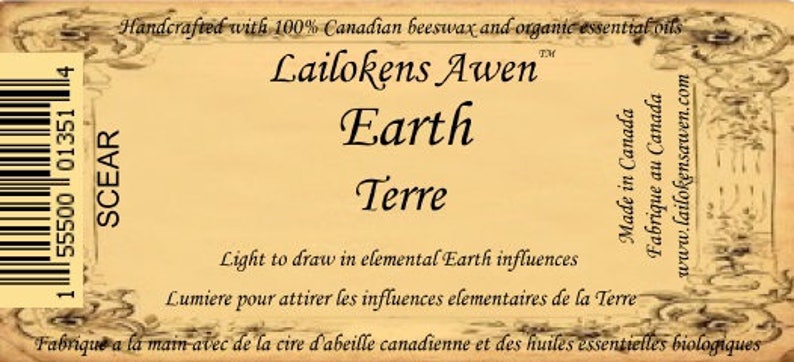 Lailokens Awen Earth Beeswax Candle image 2