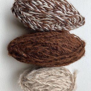Handspun Alpaca Yarn - 50g 2-Ply Natural Wool, Soft Undyed Alpaca, Light DK Weight for Knitting, Crochet, Weaving, Fibre Arts