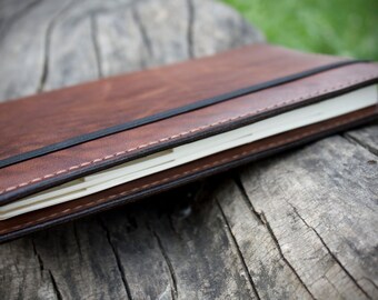 Hand-stitched Moleskine Leather Cover Minimalist Slim