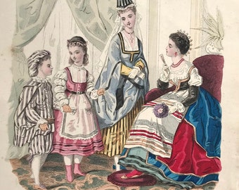 Vintage Fashion Print Journal Des Demoiselles / Victorian and