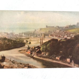 Victorian Postcard, Whitby, Painting of a Seaside Scene, Artist Signed, Fred Judge, West Yorkshire, Undivided Back