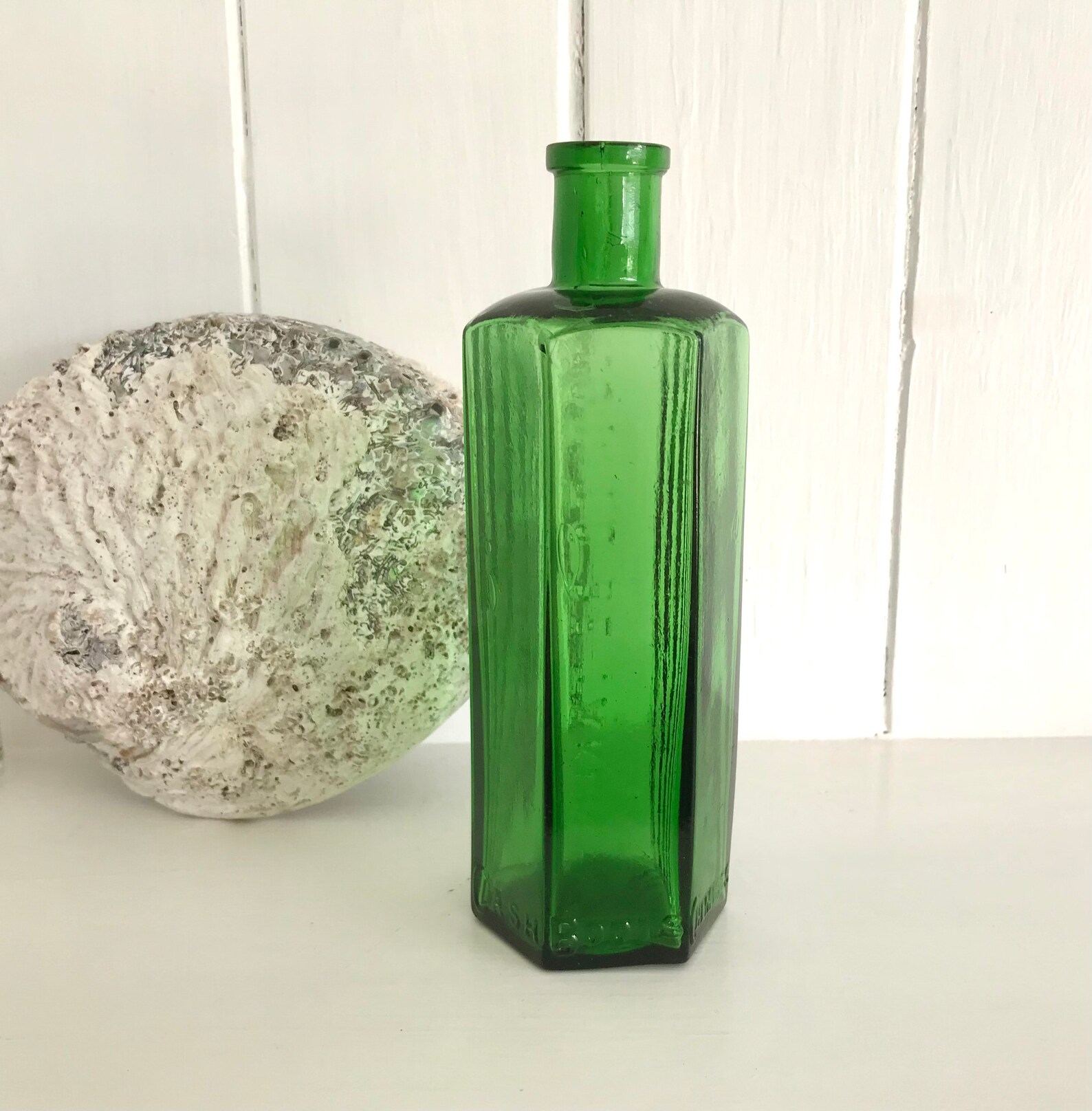 Antique Boots Cash Chemist Green Glass Poison Bottle Chemist Etsy