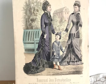 Journal Des Demoiselles, Antique French Fashion Print