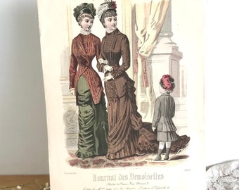 Framed Le Journal Des Dames Et Des Demoiselles Plate 1120b-- 1873