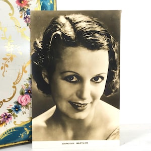 Antique Actress Postcard, Dorothy Bartlam, Real Photograph, Glamour, 1920s Art Deco Film Star