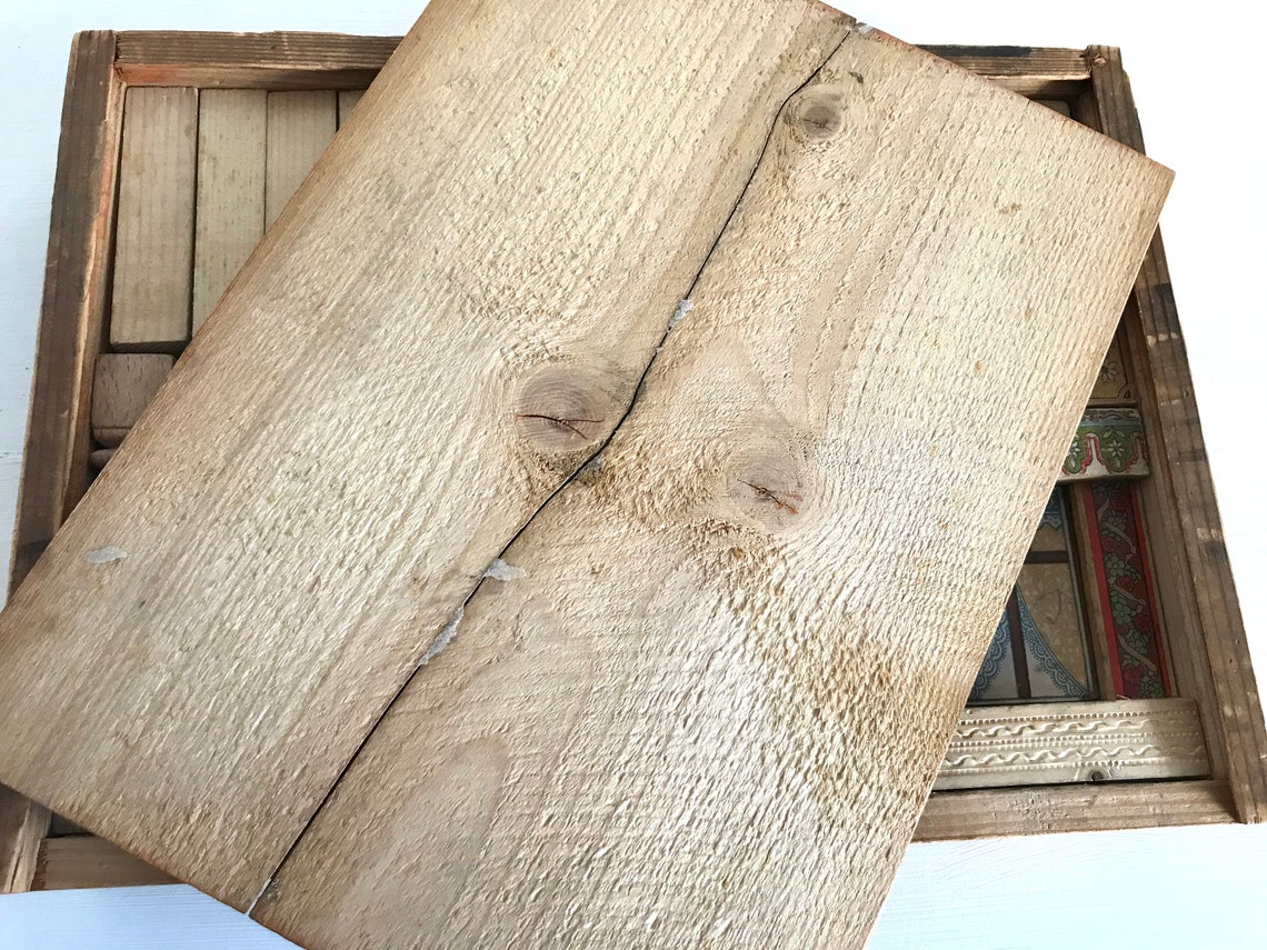 Antique Wooden Building Bricks Blocks with Original Box Etsy
