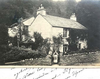 Antique Postcard, Dove Cottage in Grasmere, Wordsworth’s Home, Lake District