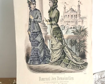 Framed Le Journal Des Dames Et Des Demoiselles Plate 1120b-- 1873