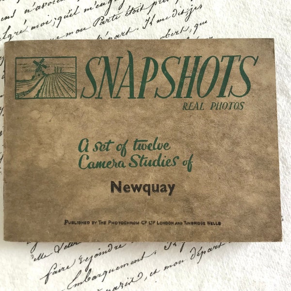 Vintage Devon Photographs, Newquay, Sea Views, 12 Camera Studies, Snapshots, Real Photograph Booklet