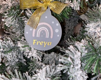 Personalised Rainbow Christmas Bauble