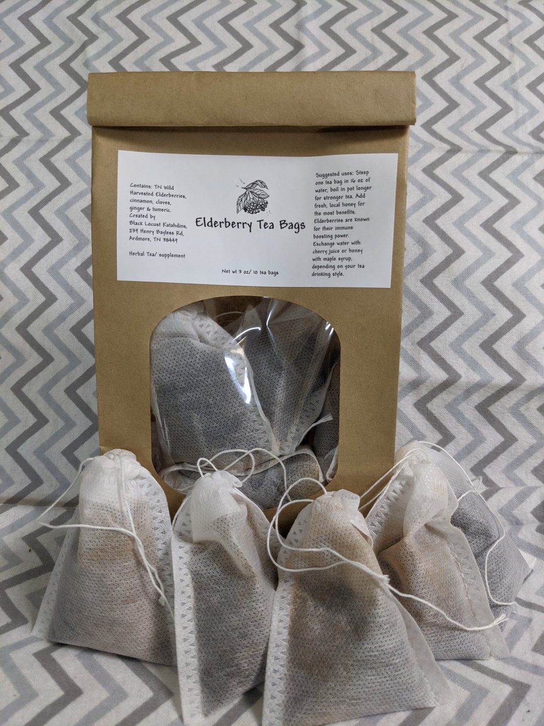 Elderberry Tea Bags pk of 10 Etsy