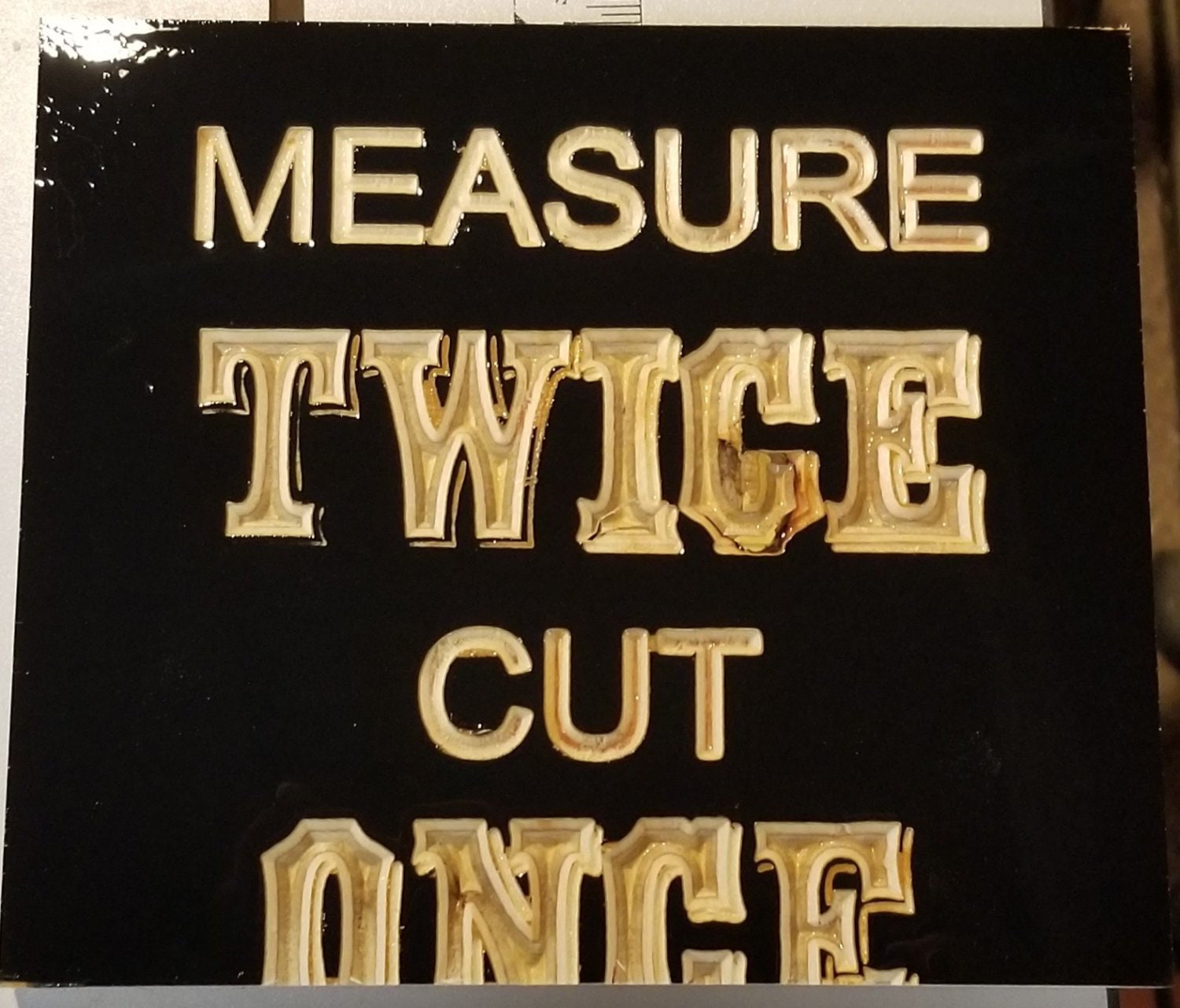 Measure Twice Cut Once Wood Sign Etsy Australia
