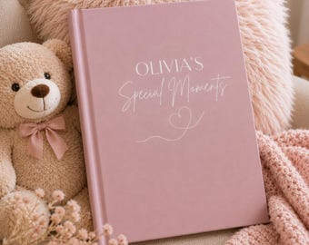 Personalized Baby Memory Book | Custom Name Baby Journal | First Year Baby Keepsake | Baby Milestone Book | New Mom Gift | Baby Shower Gift