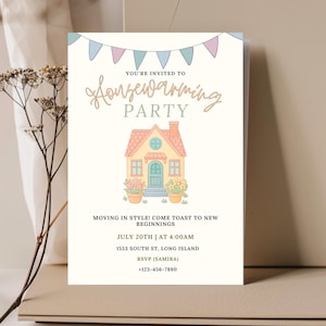 Sweet Houswarming invite, House Warming Party, Editable New Home Party Invite Card, Housewarming Invitation Card