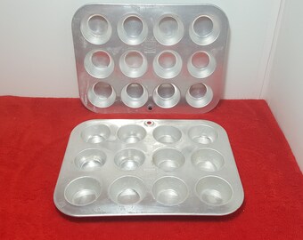 Vintage mirro mini muffin or cupcake pans, set of 2