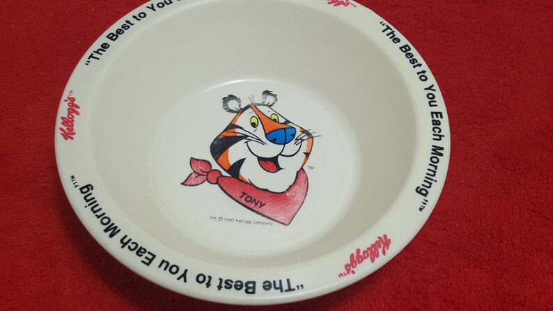 Vintage Kelloggs cereal bowls set of 4 / Tony the tiger Etsy