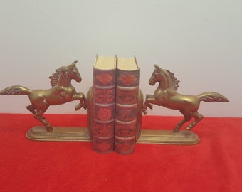 Vintage solid brass horse bookends, horse bookends, bookends