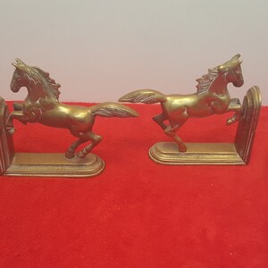 Vintage solid brass horse bookends, horse bookends, bookends image 7