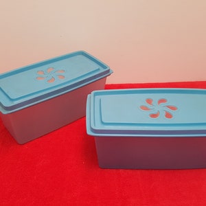 Vintage rubbermaid bowls, rubbermaid flowered lids, 2 quart blue, rubbermaid j3202, party plan, rubbermaid containers, free shipping