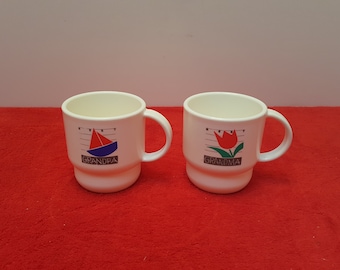 Vintage tupperware coffee mugs / tupperware mugs / best grandma mug / best grandpa mug