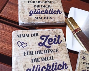 Natur Steinfliese Untersetzer: Nimm dir Zeit