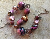 Purple Necklace, Glass Beaded Necklace, Beadwork Necklace, Statement Necklace, Gift For Her, Trending Necklace