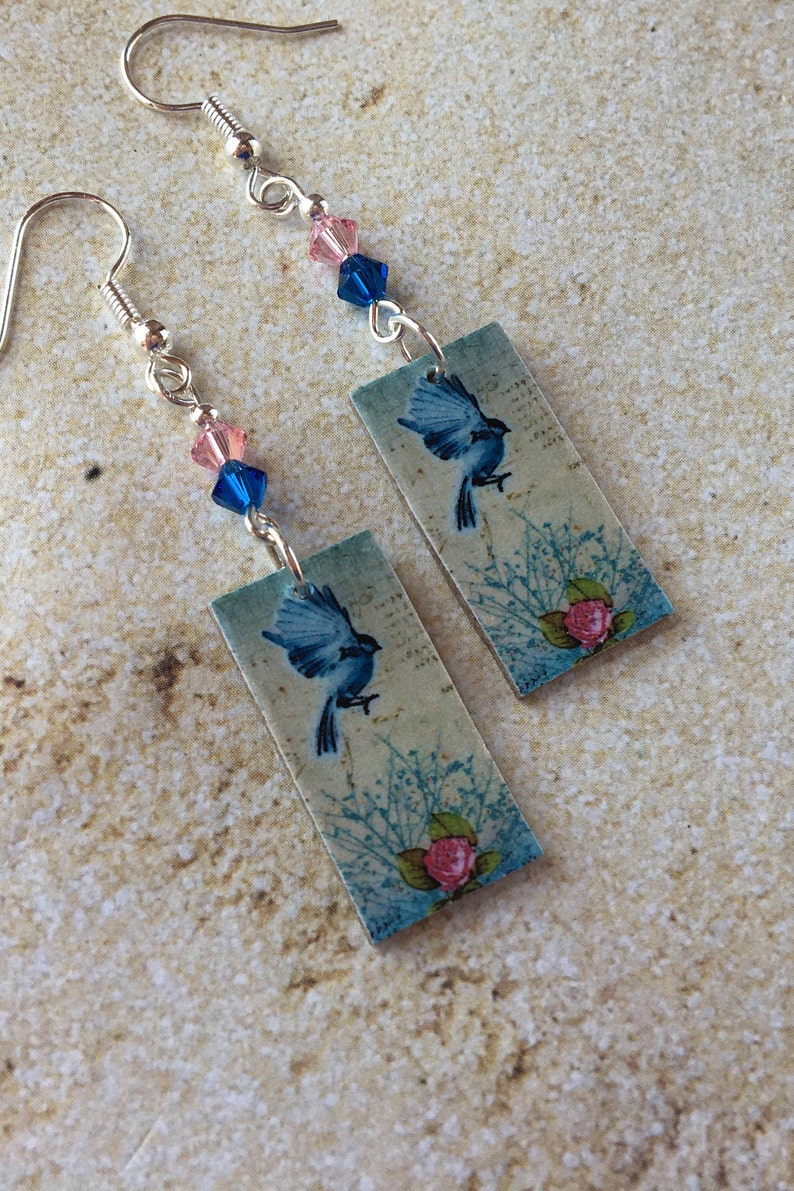Dangle Earrings Jewelry Earrings Earrings Paper Print Over Art Board Earrings