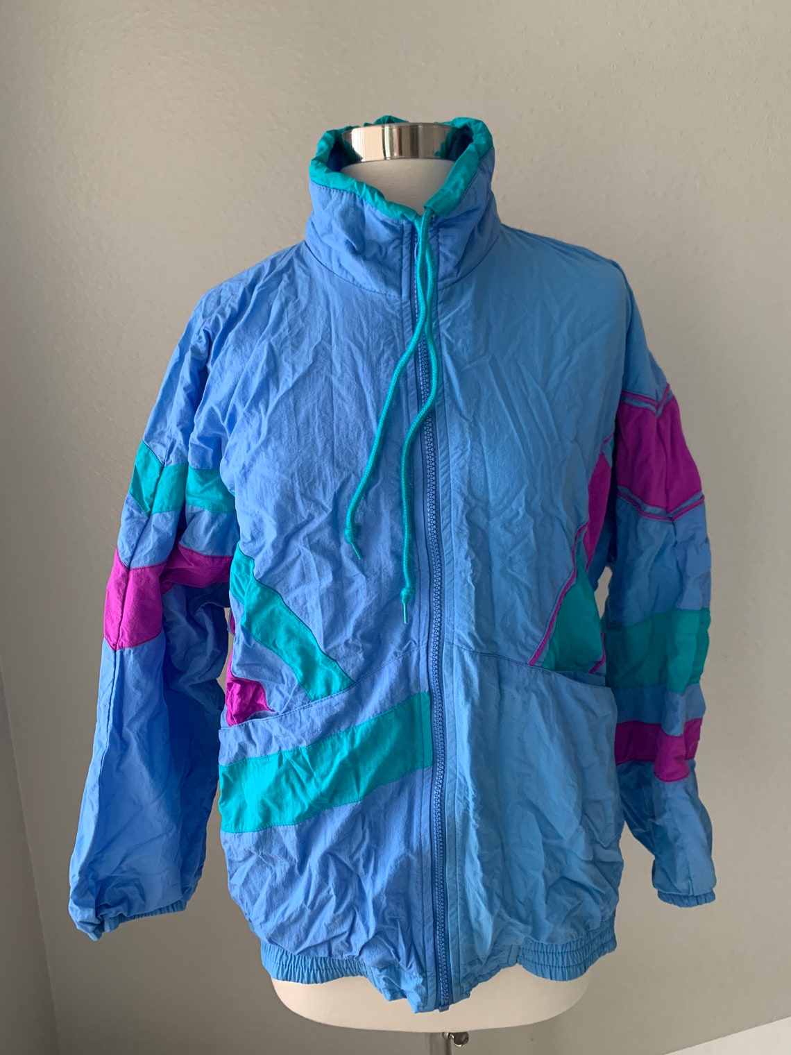 Retro windbreaker jacket medium | Etsy