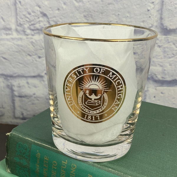 University of Michigan Drinking Glass Etsy